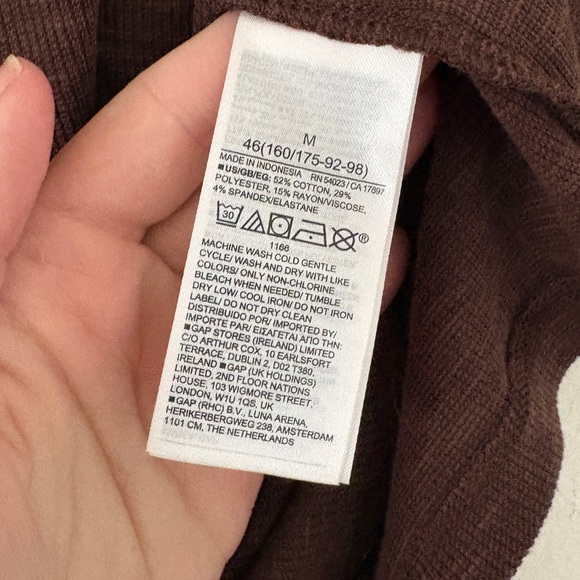 Gap Rib Henley Short Puff Sleeve Button Up Cotton Blend Top Y2K Cottagecore - Picture 4 of 4